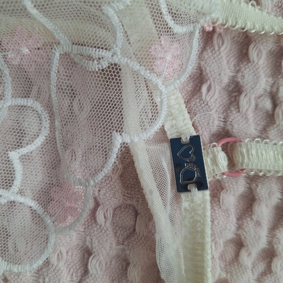 Floral Embroidered Sheer Bra - Cream and Pink - Picture 2 of 3